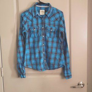 Hollister Womens Plaid Top size Medium